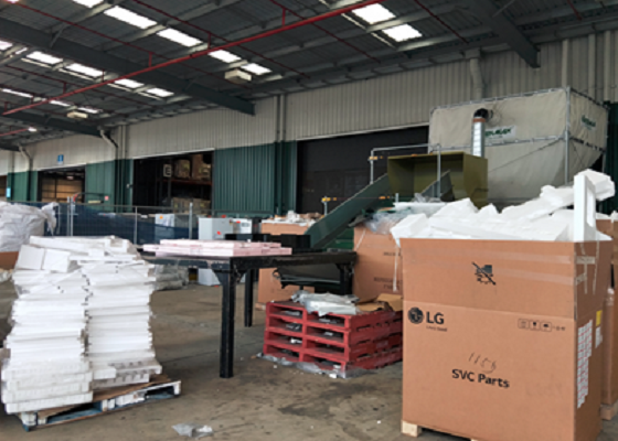 QLS Group Recycles Polystyrene Packaging by GREENMAX foam densifier in Australia